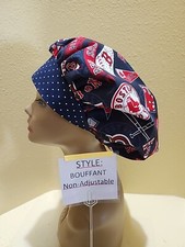 Boston Red Sox Pennant MLB Women's Bouffant Surgical Scrub Hat/Cap Handmade