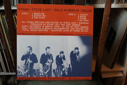 Steve Lacy - Stabs- FMP-SAJ-05 - 1976 - MINT! - Bild 2 von 3