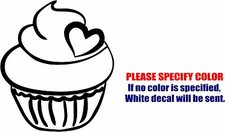 Cup Cake with Heart Decal Sticker JDM Funny Vinyl Car Window Bumper Laptop 6"