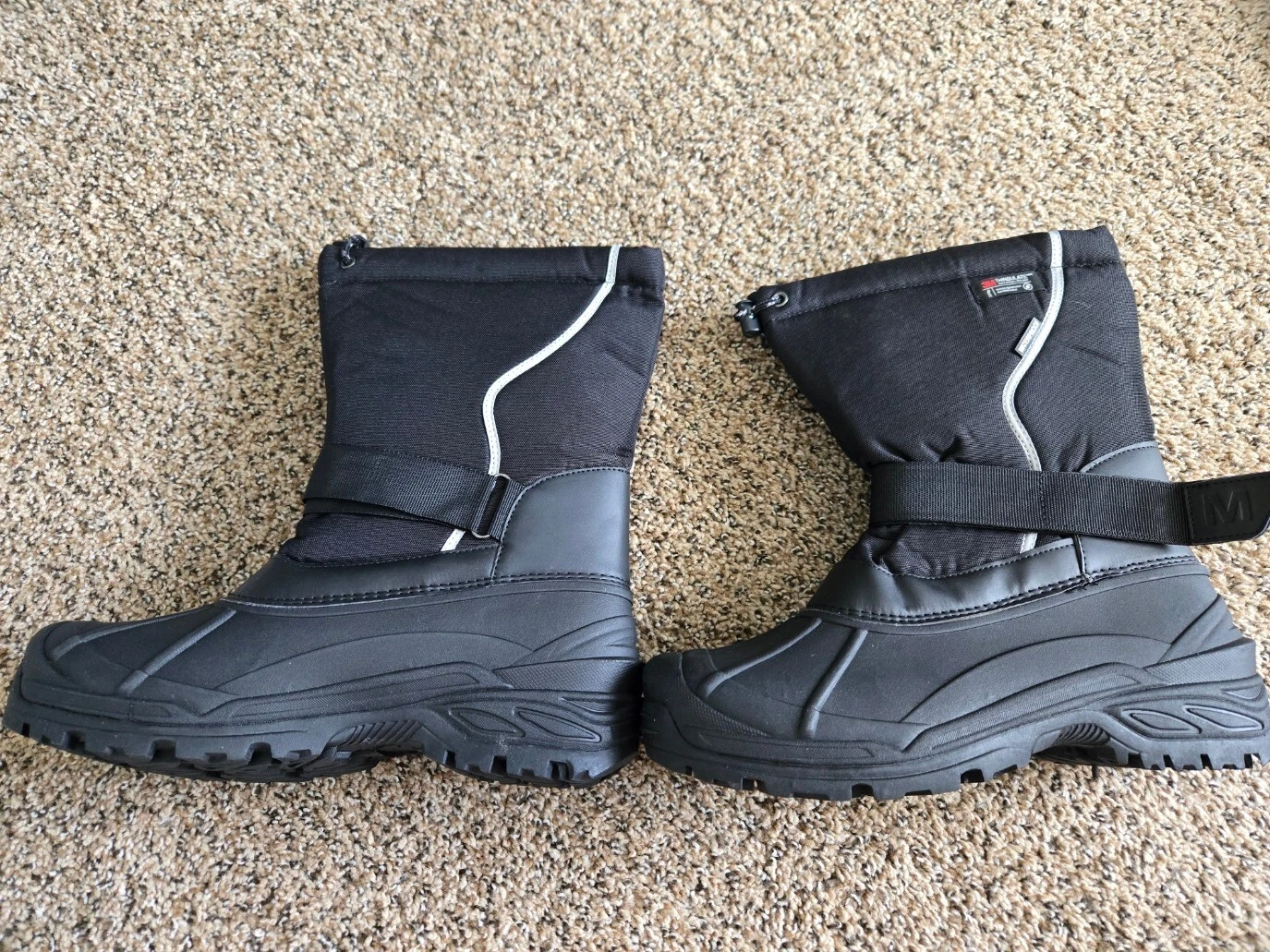 Morendl Black Non-Slip 3M Insulated Waterproof Snow Boots Men's Size 13