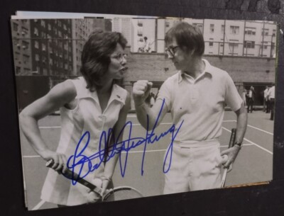 BILLIE JEAN KING TENNIS ICON SIGNED AUTOGRAPH 4x6 PHOTO BATTLE OF THE ...