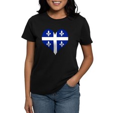 CafePress Quebec Heart Women's Dark T Shirt Women's Cotton T-Shirt 576680752