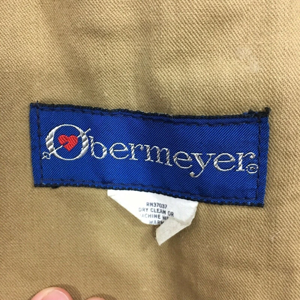 Vintage 60's Obermeyer Men Brown Canvas Blue Nylon SAFARI Style Parka Coat RETRO - Image 2 of 4