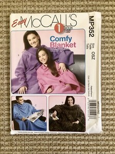 McCall's MP352/MP324/5970 Pattern Snuggle Blanket w Sleeves Adult One Size Cut