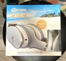 Corona Promo Compact Headphones W Microphone Beach Music Time NIB