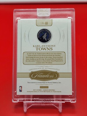 2017-18 Panini Flawless Base Diamond Karl Anthony Towns 9/20