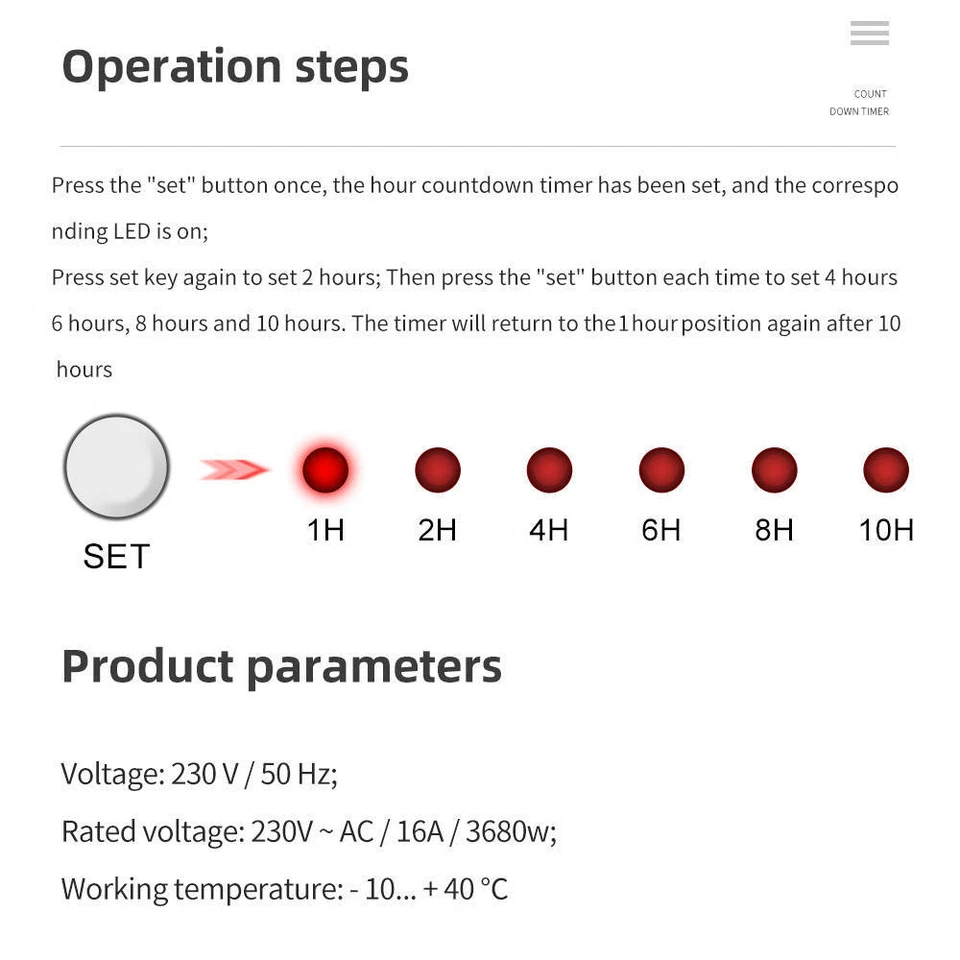 Electronic Timer Socket Kurzzeitmesser For Home Digital Countdown Timer EU Plug - Bild 4 von 4