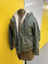 Bershka Khaki Green Fur Lined Hooded Parka, Size Xs