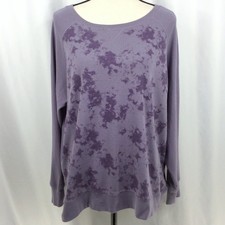 Eddie Bauer Women's Legend Wash Sweatshirt Size 2XL Purple Raglan Sleeve