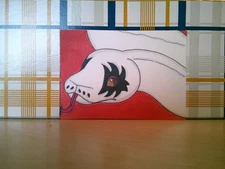 ACEO Original Mixed Media Painting Art Card ATC Portrait 80's Rock Band #41