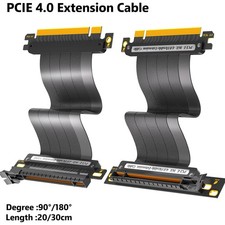 PCI-E 4.0 GPU Riser Cable Black 16x Shielded High Speed, 20/30cm, 90/180 Degree