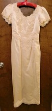 Satin, Lace  Pearls Victorian Style Wedding Dress Or Formal Wear 1980's