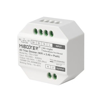 Miboxer TRI-C1WR WiFi AC Triac Dimmer Controller | 2.4GHz Push