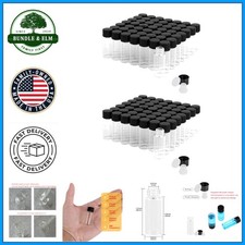 Durable 4ml Borosilicate Glass Vials with Tight-Seal Plastic Caps, 100 Pack