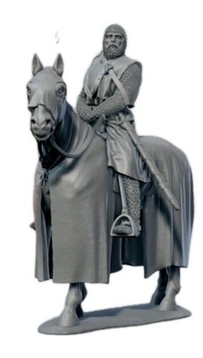 Unbemalte Figur Mittelalter beritten König Edward III von England im Maßstab 1:16