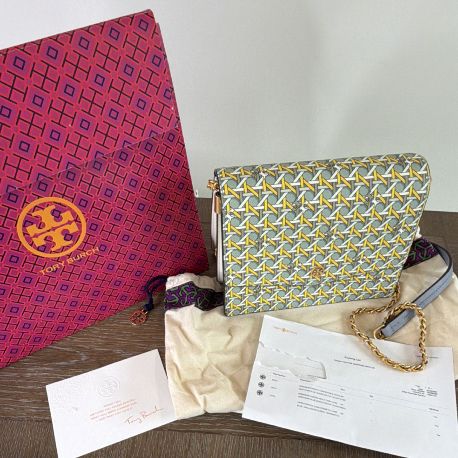 Tory Burch Geometric Pattern Chain Strap Shoulder… - image 2