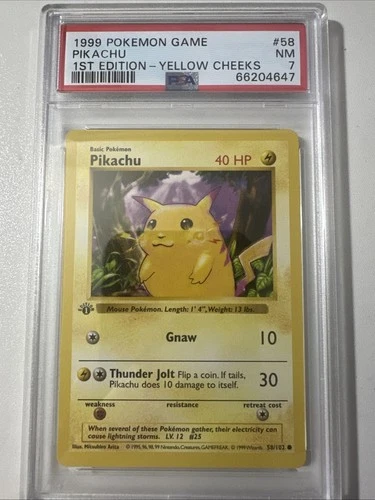 Pokémon PSA 7 1st Edition Pikachu 058/102 Base Set (Shadowless)