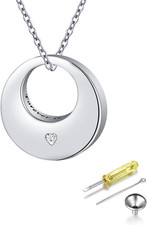 Circle of Life Cremation Urn Necklaces for Ashes for Women 925 Sterling Silver