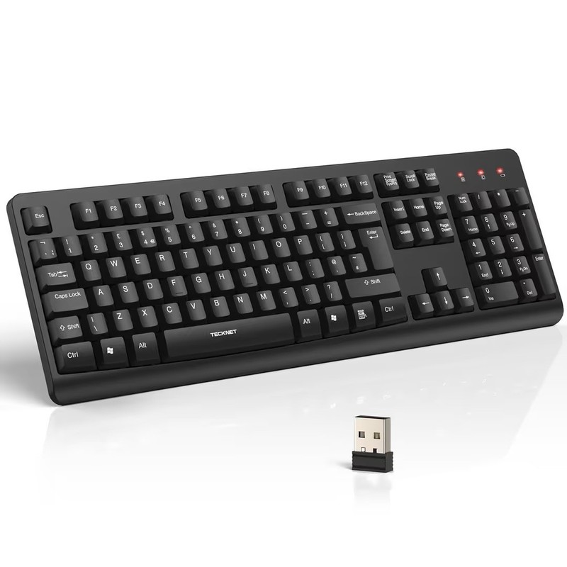 TECKNET Wireless Keyboard for Laptop, 2.4G USB Silent Computer Keyboard with ...