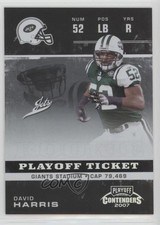2007 Playoff Contenders Playoff Ticket 88/99 David Harris #140 0t1