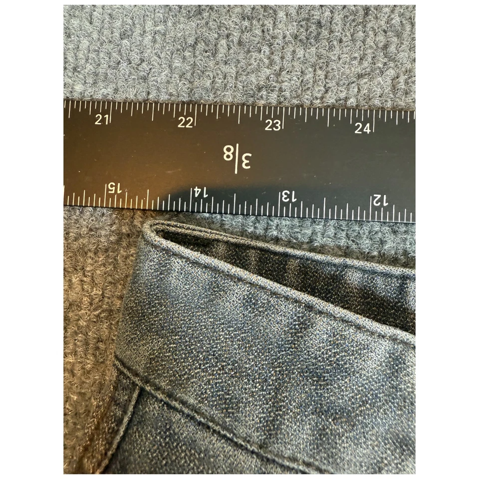 Jeans Hermes masculino 29x25 cinza denim fino cônico desgastado vintage - Imagem 3 de 4