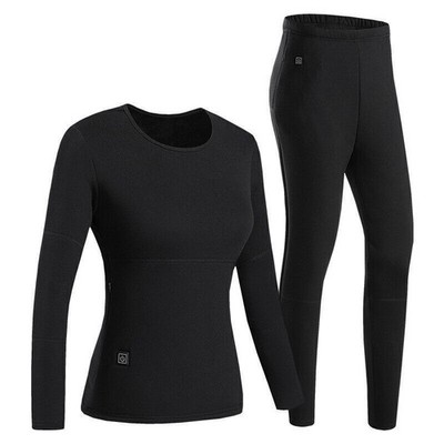 Winter Heated Jacket Underwear Suit USB Battery Electric Heating Warm Tops Pant