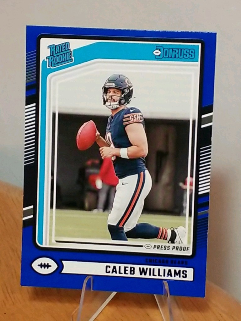 2024 Panini Donruss Caleb Williams Rated Rookie Blue Press Proof #327 Bears (RC)