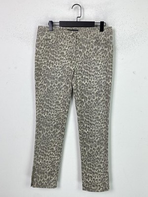 Gerry Weber Biege Leopard Print Skinny Mid Waist Jeans UK 12