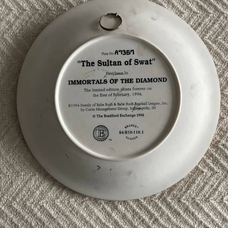 The Sultan Of Swat- Babe Ruth sports plate limited edition   - Image 2 of 4