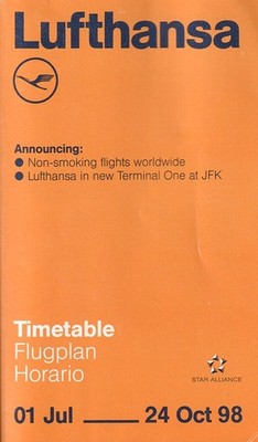 Lufthansa timetable 1998/07/01 USA edition