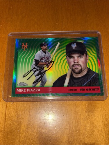 2025 Topps Chrome Platinum Anniversary 465 Mike Piazza Green Vibrations /99 Mets
