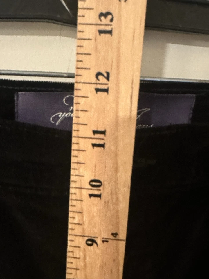 Calça NYDJ preta de veludo perna reta tamanho pequeno 10 - Imagem 4 de 4