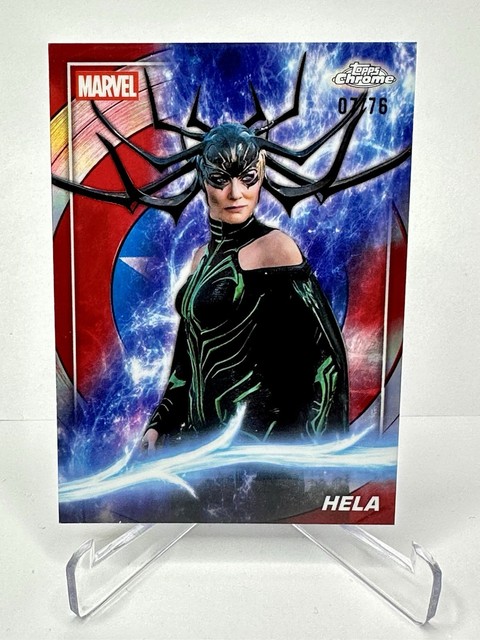 2025 Topps Chrome Marvel Studios Hela /76 SP Card 76