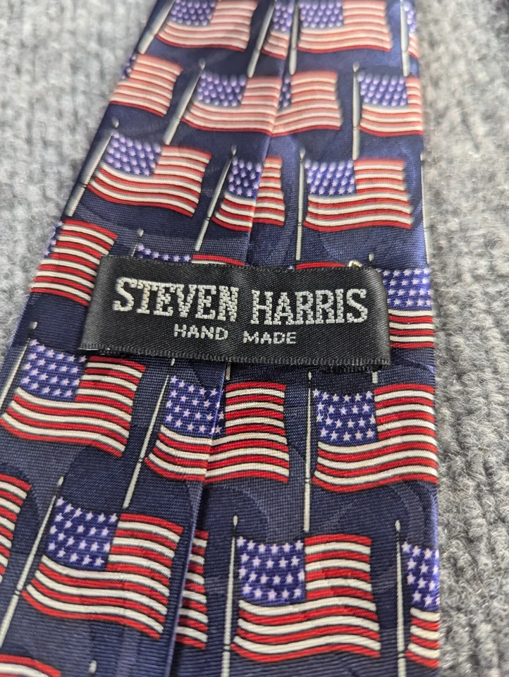 Corbata Steven Harris Para Hombres Bandera Americana Estrellas Rayas Patriótica Rojo Blanco Azul Foto 2 de 4