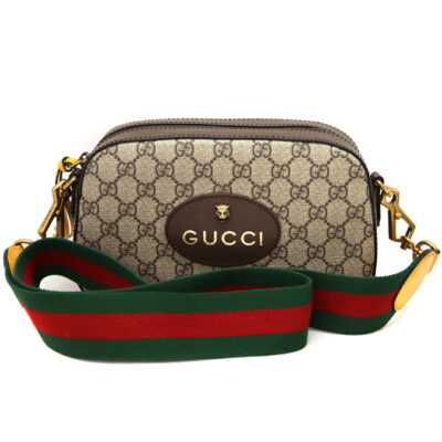 AUTH GUCCI 476466 SHOULDER BAG GG SUPREME BEIGE BROWN WOMEN'S F/S