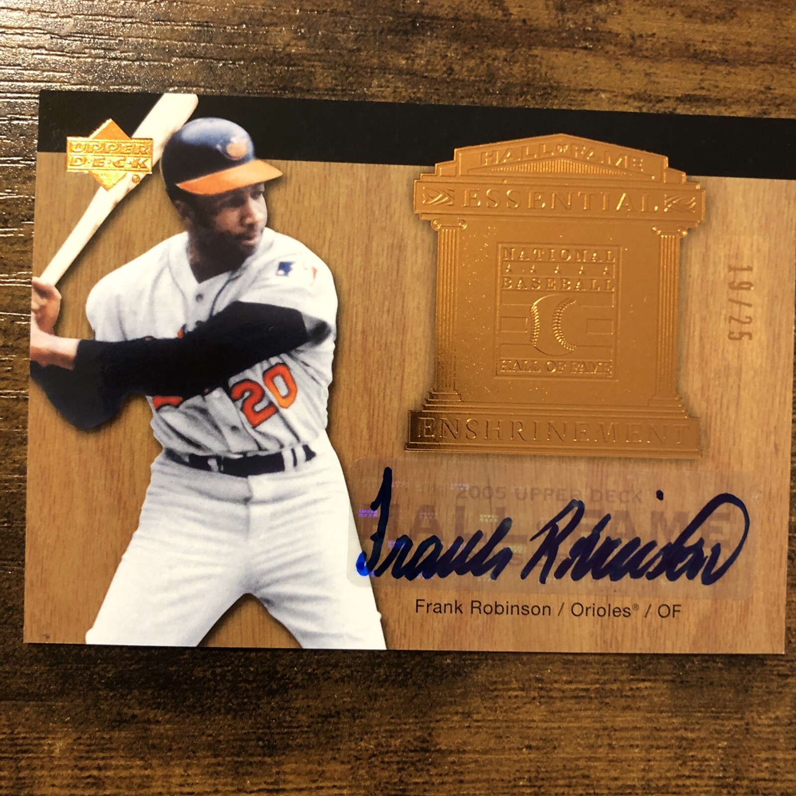 Frank Robinson Autographed Signed Baltimore Orioles 05 UD HOF Essential Enshrinement /25 