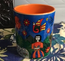 Feryan Jollart Mug “Red Fox” Artist Mug Blue Sky Tree Bird Sun Volcano People