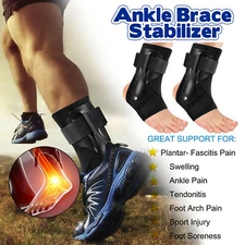 Black Ankle Brace Support Compression Stabilizer Pain Relief Foot Lace Wrap