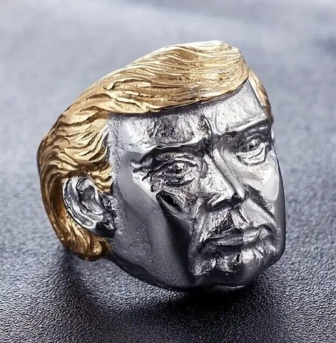 Ancien président Donald Trump bague cheveux en or titane acier mode politique - Photo 1 sur 7