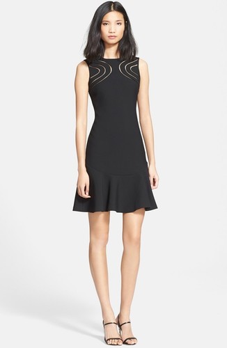 Robe En Laine Diane Von Furstenberg - Taille L - Noir - Coupe A-Line - Occasion Très Bon état
