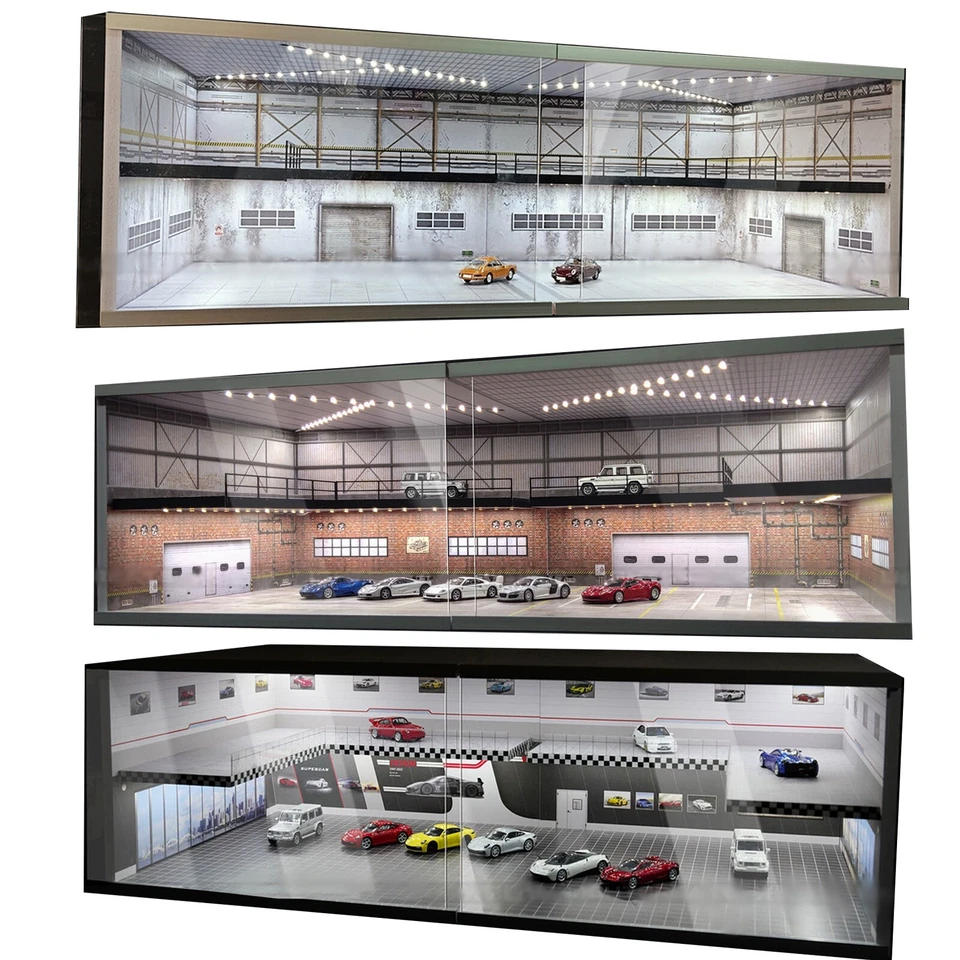 1:64 Diorama Car Garage Showroom Model LED Lighting Scene Display Model Gift - Image 4 of 4