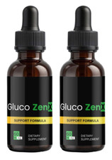 GlucoZenX Drops Official Gluco Zen , Liquid Natural Formula 2 Pack 