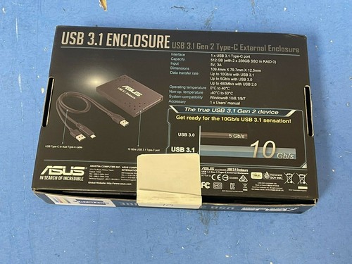 ASUS USB 3.1 ENCLOSURE 3.1 GEN 2 TYPE-C EXTERNAL ENCLOSURE - Picture 2 of 6