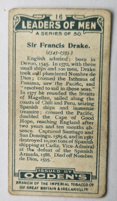 francis drake tobacco 1924 Ogden's Leaders of Men #16 Sir Francis Drake (A) francis drake tobacco 1924 Ogden's Leaders of Men #16 Sir Francis Drake (A)
