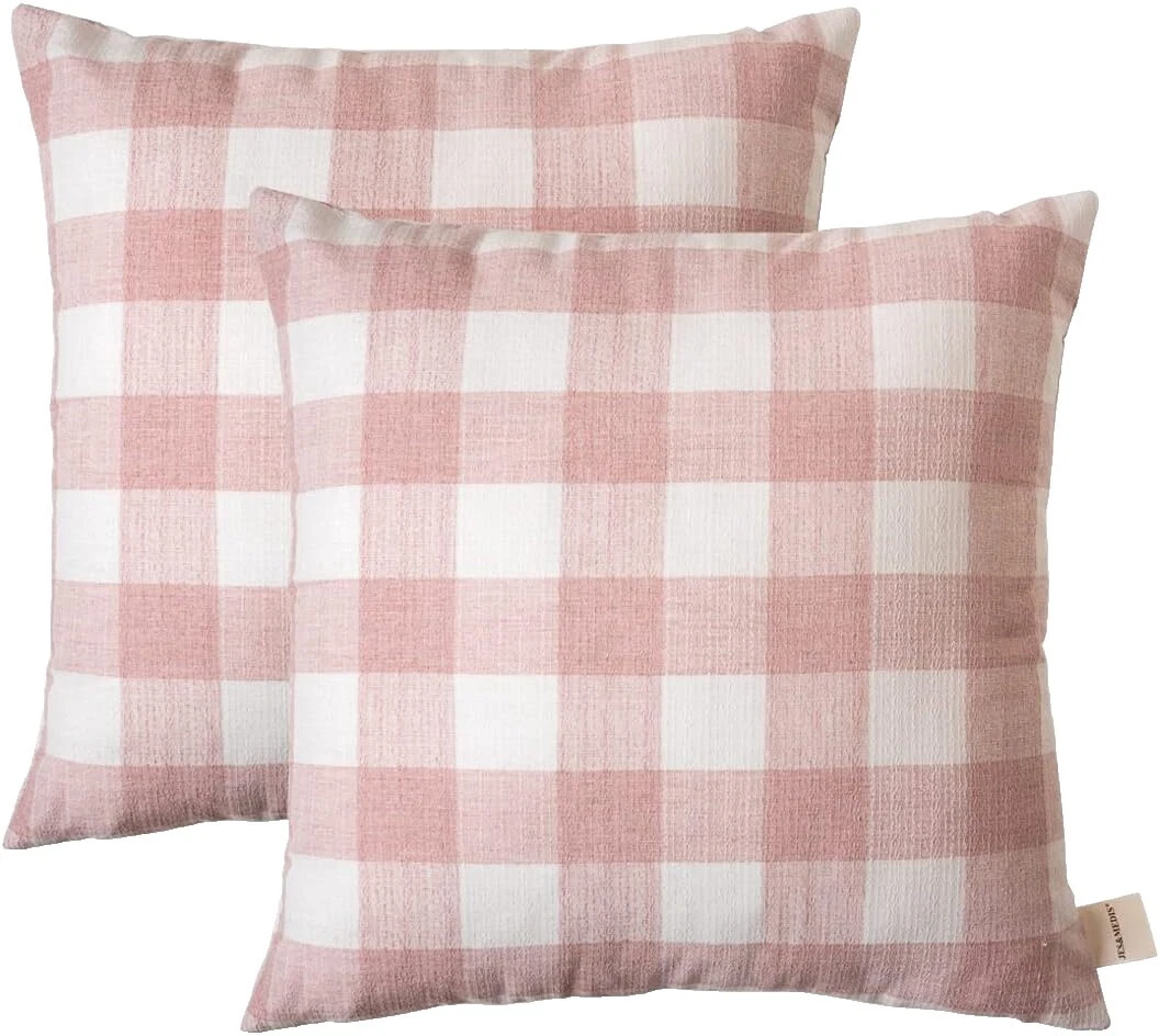 Gingham 100% Cotton Square Home Décor Pillows