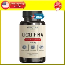 VINATURA Urolithin A Supplement 500mg - Urolithin A+ for Powerful Antioxidant...