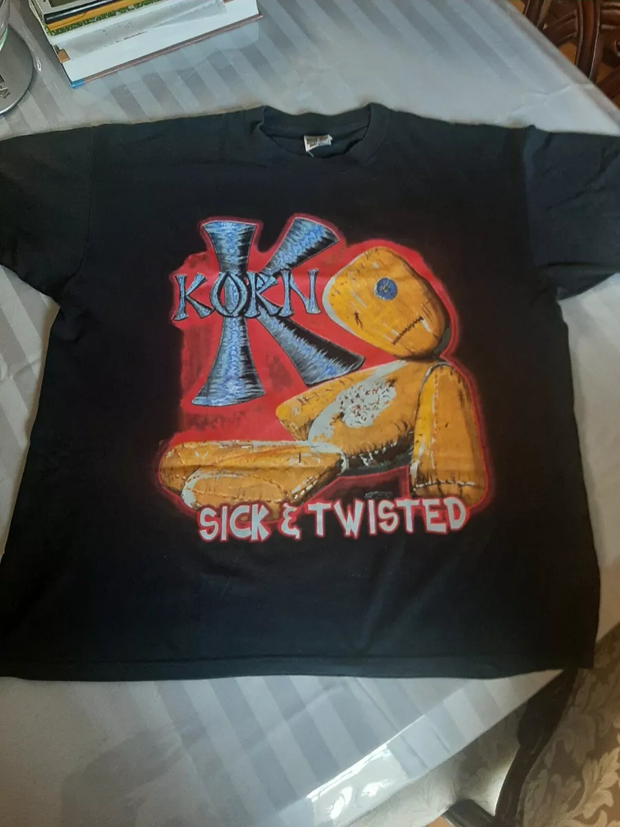 KORN SICK&TWISTED 2000 WORLD TOUR VINTAGE T SHIRT XL