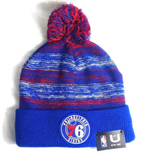 NBA Ultra Game Philadelphia 76ers Adult Knit Hat OSFM with Pom Beanie NEW tag