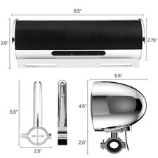 Waterproof Bluetooth Motorcycle Stereo Speaker Soundbar Audio MP3 System Chrome
