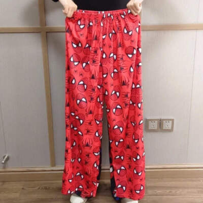 Spider Man Pyjamahose Anime Cartoon Print lose Hose Damen Herren Schlafunterteil